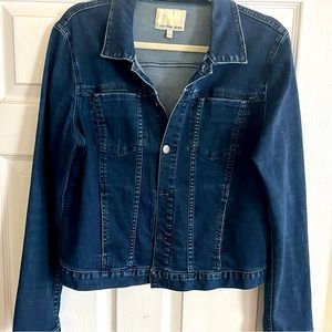 Women’s size L slim fit Calvin Klein blue denim Jean jacket